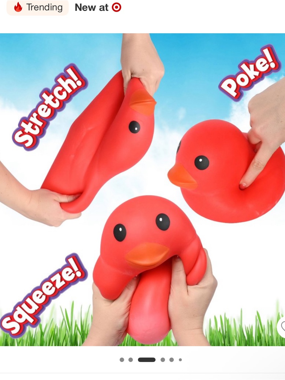 JUMBO Squishy Red Stretchable Duck Squeeezy